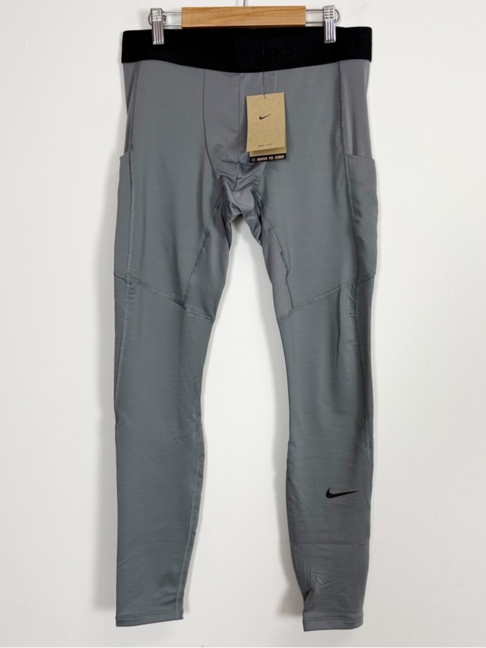 Nike Pro Warm Dri-Fit Tights Mens Large Grey Pants FB7961 084 NWT